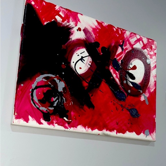 New Handmade Abstract XOXO Painting on Canvas 16 x 12 - Picture 7 of 8